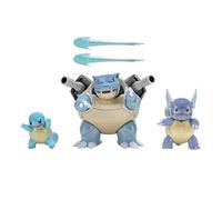 Pokémon- Pack Combat PKW Select Evolution Lot de 3 Figurines Squirtle de 5,1 cm, Wartortle de 7,6 cm et Blastoise Battle de 11,4 cm - Détails Authentiques, PKW2773