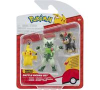 Pokémon Pack de 3 Figurines de Combat Comprend Les Figurines de Combat Hélionceau et Pikachu de 5 cm et Matourgeon de 7,5 cm