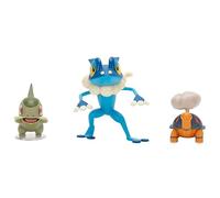 Pokémon Pack de 3 Figurines de Combat Comprend Les Figurines de Combat Chartor et Coupenotte de 5 cm et Croâporal de 7,5 cm