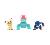 Pokémon Pack de 3 figurines de combat Cradopaud, Mimiqui 5 cm et Porygon 7,5 cm