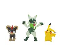 Pokémon Pack de 3 Figurines de Combat Comprend Les Figurines de Combat Hélionceau et Pikachu de 5 cm et Matourgeon de 7,5 cm