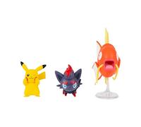 Pokémon Pack de 3 Figurines de Combat Comprend Les Figurines de Combat Pikachu et Zorua de 5 cm et Magicarpe de 7,5 cm