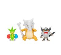 Pokémon Pack de 3 Figurines de Combat Comprend Les Figurines de Combat Rosélia et Berserkatt de 5 cm et Ossatueur de 7,5 cm
