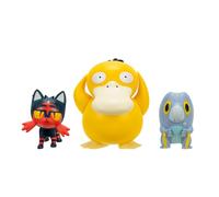 Pokémon Pack de 3 Figurines de Combat, Frigodo, Flamiaou et Psykokwak | Comprend les figurines de combat Frigodo et Flamiaou de 5 cm et Psykokwak de 7,5 cm