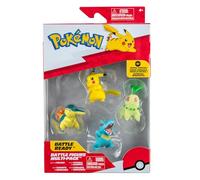 Pokémon Pack de 4 Figurines de Combat Contient Les Figurines de Combat de 5 cm : Pikachu, Germignon, Kaiminus et Héricendre
