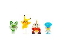 Pokémon Pack de 4 Figurines de Combat Paldea Contient Les Figurines de Combat de 5 cm : Pikachu, Chochodile, Poussacha et Coiffeton