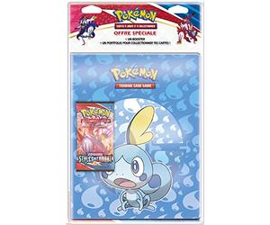 Pokémon Pack Portfolio + Booster (Modèle aléatoire) -Epée et Bouclier Styles de Combat (EB05) société-Jeu de Cartes à Collectionner, POB09EB05