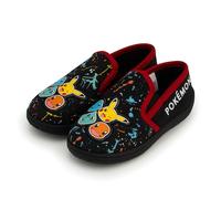 Pokémon - Pantoufles pour enfants - Chaussures d’intérieur avec design Pikachu - Chaussures d’intérieur pour garçons avec semelle antidérapante - Tailles UK 9 à 3, Noir , 33 EU