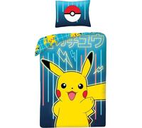Pokemon - Parure de lit, coton AG1575 (lit simple) (Bleu)