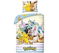 Halantex Parure de lit Pokémon 140x200/70x90 cm 100% coton enfants