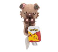 Pokémon Peluche 12 cm Rockruff endormie - Marron/Blanc - Peluche Officielle pour Enfants de 2 Ans et Plus