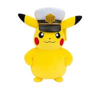 Pokémon Peluche Captain Pikachu – 20 cm douce, casquette de Captain et détails authentiques