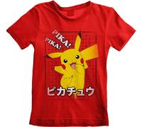 Pokemon - Pika Pika Japanese - T-shirt rouge - Taille 146