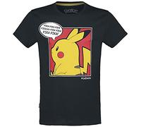 Pokémon Pika Pop Homme T-Shirt Manches Courtes Noir M 100% Coton Regular/Coupe Standard
