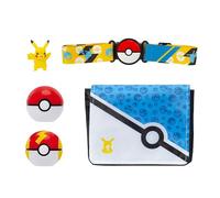Pokémon Pikachu Clip 'N' Go Ensemble de bandolier - Figurine de combat Pikachu de 5,1 cm avec balle Poke Ball et Fast Ball plus ceinture à thème et bandolier