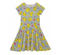 Pokémon Pikachu Girl's Short Sleeved Skater Dress 7-8 Jahre