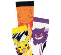 Pokémon Pikachu Glumanda Gengar Chaussettes unisexes Multicolore, multicolore, 54