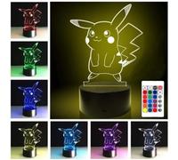 Pokemon Pikachu Lampe de nuit / Lampe de chevet LED / télécommande Touchez pour changer de couleur 16 couleurs Prise USB