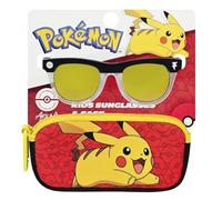 Pokémon Pikachu Lunettes de soleil classiques pour garçon avec étui de | Ensemble de 2 pièces sous licence officielle Pokémon comprenant des lunettes de soleil Pikachu et un étui de transport souple