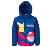 Pokemon Pikachu Manteau d'hiver tendance zippé pour petit enfant à grand enfant, Bleu marine Pokemon, 5-6