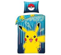 POKEMON-PIKACHU- PARURE DE LIT- HOUSSE DE COUETTE 140X200 CM + TAIE - 63X63 CM-NEUF.