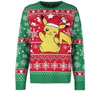 Pokémon Pikachu - Pika, Pika! Homme Pull de Noël Multicolore 100% Acrylique Regular/Coupe Standard