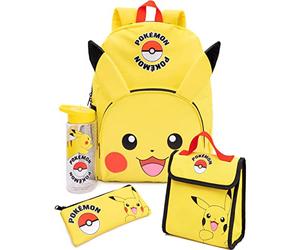 Pokémon Pikachu Sac à dos Ensemble Enfant 4 Pièce Boîte à lunch Bouteille D'eau