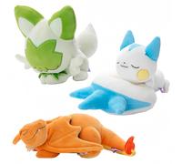 Pokemon Pikachu série de couchage Gengar Peluche Sprigatito Pachirisu Peluche poupée Charizard Peluche jouet loisirs cadeau de noël Sprigatito 23cm