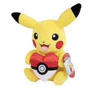 Pokémon Pikachu Valentine en peluche avec balle en forme de cœur - 20,3 cm - 2 ans et plus