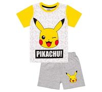 Pokemon Pikachu visage gris Short jaune garçon Pyjamas d'enfants Pyjamas Set
