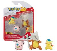 Pokémon PKW2350 - Figurine de Bataille - Feurigel, Pummeluff, Knogga, Figurines Officielles articulées de 5 cm et bouffée Bouffante, Knogga 7,5 cm
