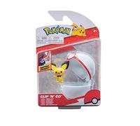 Pokémon PKW2659 Clip'n'Go Poké Ball Pichu & Premier Ball Officiel Poké Ball avec Figurine détaillée de 5 cm