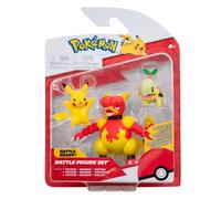 Pokemon PKW2681 - Jeu de Figurines de Bataille - Chelast, Pikachu, Magmar - Figurines Officielles détaillées 5 cm