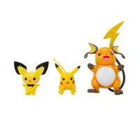 Pokémon – Lot de 3 figurines Pichu, Pikachu, Raichu – 7,6 cm – Evolution Multipack Style 2