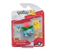 Pokémon PKW3049 - Figurine de Bataille - Pikachu, Seeper, Bisaknosp, Ensemble de Figurines Officielles