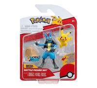 Pokémon PKW3054 - Figurine de Bataille - Pikachu, Amonitas, Lucario, Figurines Officielles