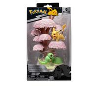 Pokémon PKW3207-15cm Select Set de Figurines Officielles Arbre à Fleurs avec Pikachu et Raupi