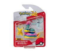 Pokémon - Pack 3 Figurines Battle Figure Set Machoc, Pikachu 1, Alolan Grotadmorv 5 Cm