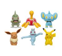 Pokémon PKW3614 Lot de 6 Figurines de Combat, avec Pikachu, Pottrott, Milza, She