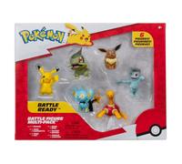 Pokémon - PKW3614 - Lot de 6 Figurines de Combat, avec Pikachu, Pottrott, Milza, Sheinux, Evoli et Machollo, 5 cm chacun