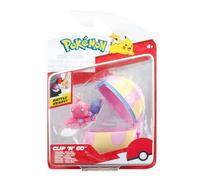 Pokémon PKW3631 Clip'n'Go Poké Ball Forgita & Heilball, Poké Ball Officiel avec Figurine de 5 cm