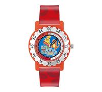Pokemon POK4194 Montre à Quartz analogique avec Bracelet en Silicone pour garçon, Rouge, Sangle
