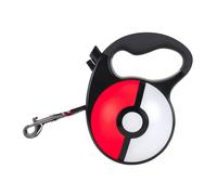 Pokémon Poké Ball Laisse rétractable pour Animal Domestique avec Bande réfléchissante, Frein à Main, Serrure, Prise en Main Confortable et Clip en métal 4,8 m