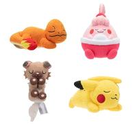 Pokemon Pokémon 12 cm Sleeping Peluche - Pikachu, Charmander, Rockruff, Happiny - Jouet Officiel en Peluche pour Enfants 2+
