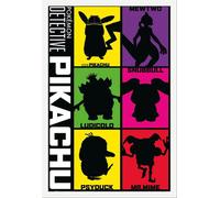 Pokemon - Pokémon - Poster - Détective Pikachu - Silhouette + cadre amovible, Shinsuke® Maxi MDF blanc, disque acrylique