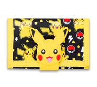 Pokémon - Portefeuille en silicone avec patch - Cadeau pour garçons et filles - Compartiment zippé pour pièces de monnaie - Durable et élégant, jaune, 14 x 8 cm, Dessin animé