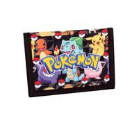 Pokemon Portefeuille pour garçons et filles, portefeuille en toile à trois volets avec fermeture éclair, porte-monnaie et porte-cartes - Avec Charmander et Pikachu, multicolore, Moderne