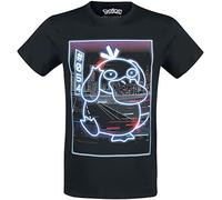 Pokémon Psykokwak - Néon Homme T-Shirt Manches Courtes Noir 100% Coton Regular/Coupe Standard