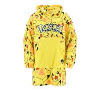 Pokémon Pull à Capuche pour Garçon, Pikachu Sweatshirt Couverture Polaire Douce pour Enfants, Tailles 10 à 16 Ans (FR/ES, Âge, 16 Ans, Taille Normale, Jaune)