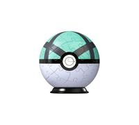 Ravensburger – Puzzle 3D Pokémon Pokéball rouge/vert – 54 pièces numérotées, 6 ans, support inclus